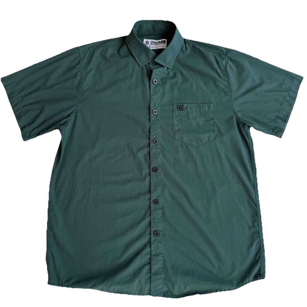 Dixxon Shirt Mens Large Button Up Performance Bamboo Blend DLUX Short Sleeve